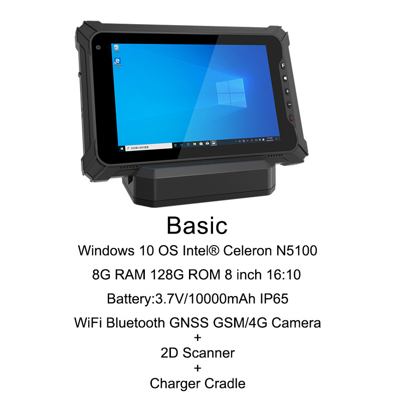 Rugged Tablet PC Windows 10 OS N5100 CPU 8G RAM 128G ROM Barcode Scanner Waterproof Tablet