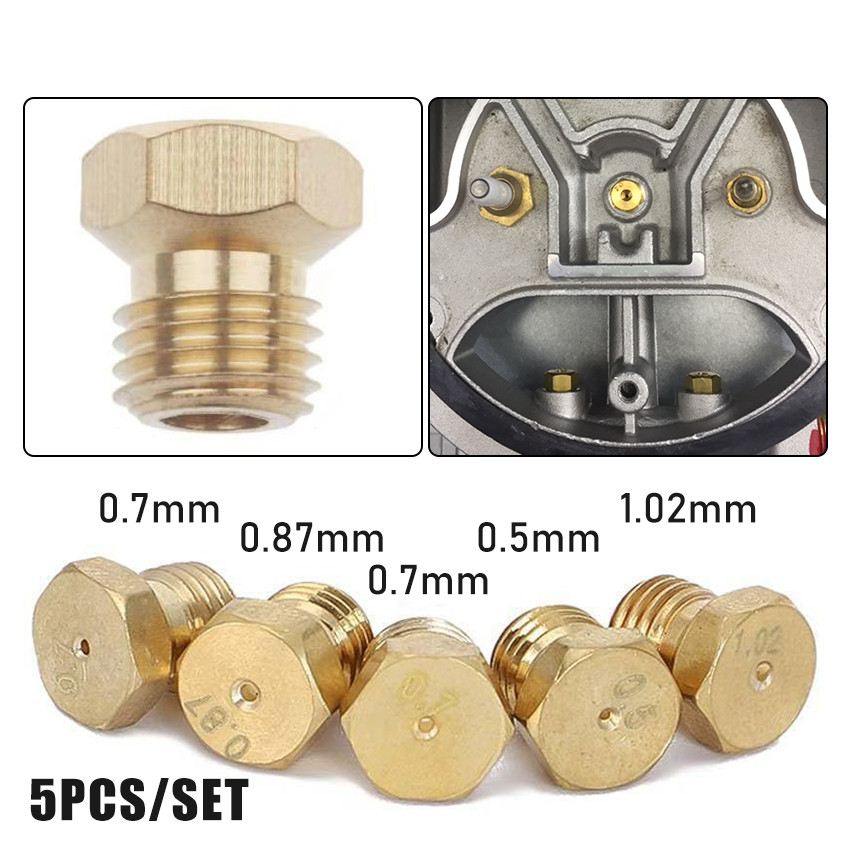 5Pcs/Set Spuyer Kompor Gas LPG Kuningan – Nozzle jet burner presisi tinggi & tahan lama, cocok untuk