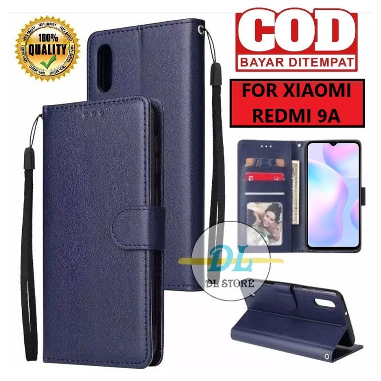 CASE XIAOMI REDMI 9A FLIP LEATHER CASE PREMIUM-FLIP WALLET CASE KULIT UNTUK XIAOMI REDMI 9A CASING D
