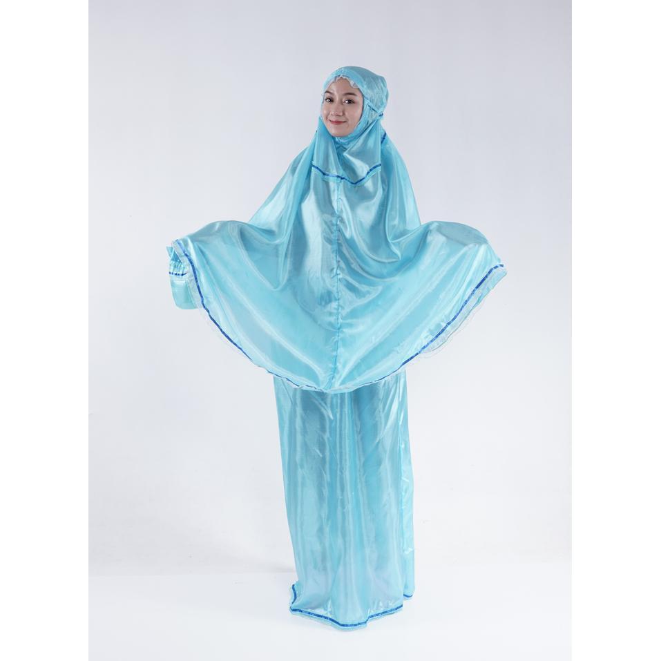 olix Style Mukena Dewasa Abutai Pita - Biru Tosca