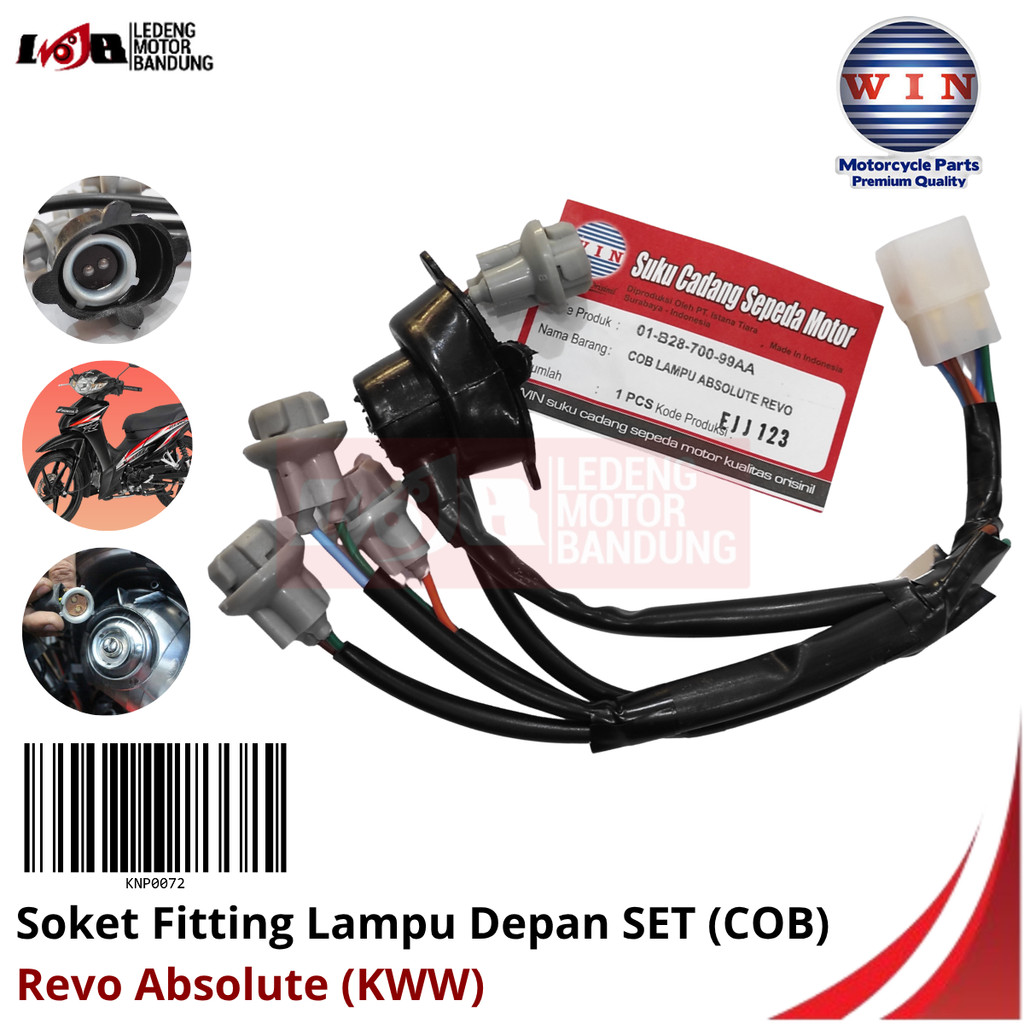 WIN COB Soket Fitting Lampu Depan Revo Absolute KWW Socket Fiting Honda Kabel Set Motor