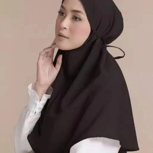 Bergo tali diamond import atau bergo maryam - Putih