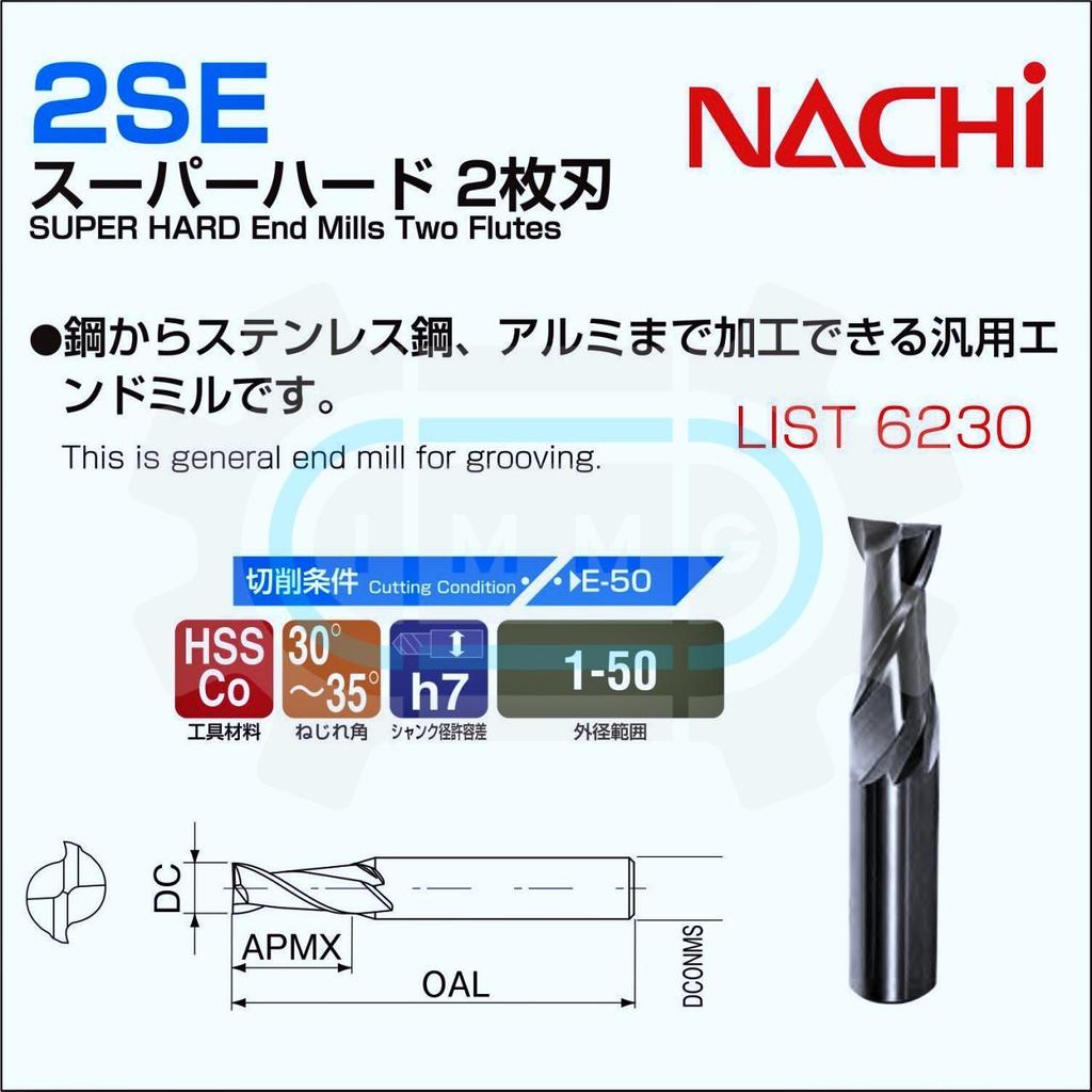 End Mill / EndMill Nachi 2 Flute Bor Frais HSS 16MM 20MM 22MM