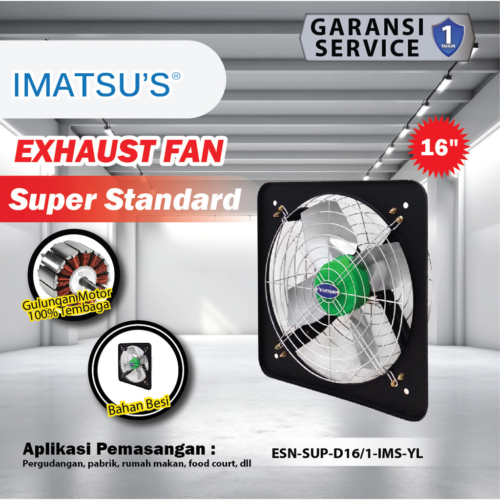 Imatsu Exhaust Fan Super DBN 16 Inch Exhaust Dinding Blower Gedung