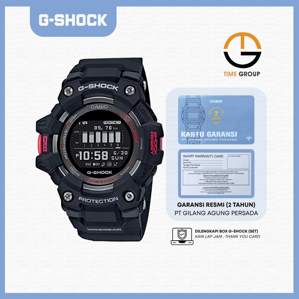 JAM TANGAN PRIA CASIO G-SHOCK GBD100-1DR G-SQUAD RESIN STRAP ORIGINAL