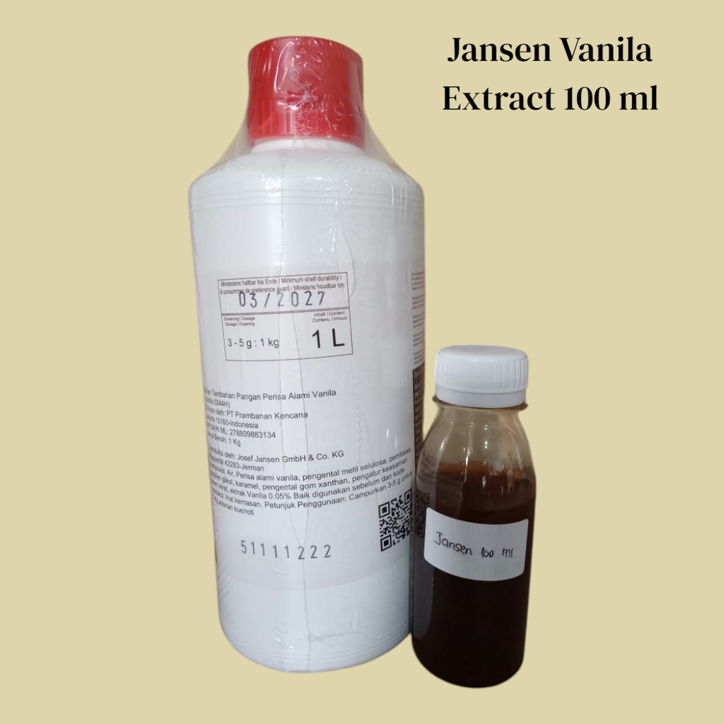 Vanilla vanila vanili extract essence cair Jansen 100ml 100 ml / Perisa perasa vanilla vanila