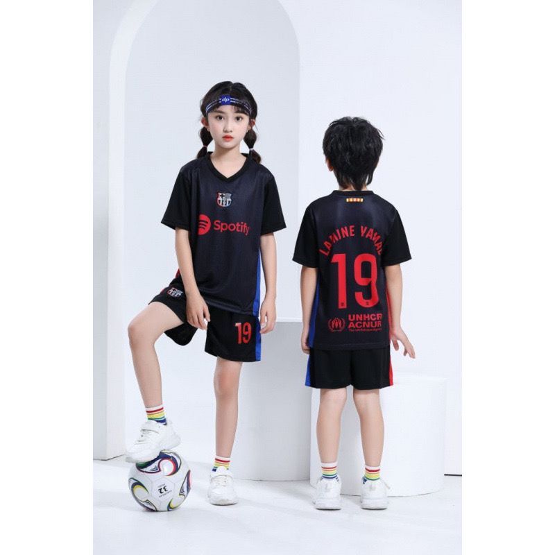 COD-Jersey Bola Anak Terbaru BARCA Laki-Laki Usia 6 Bulan-15 Tahun Set Anak Futsal Nyaman. Baju BOLA