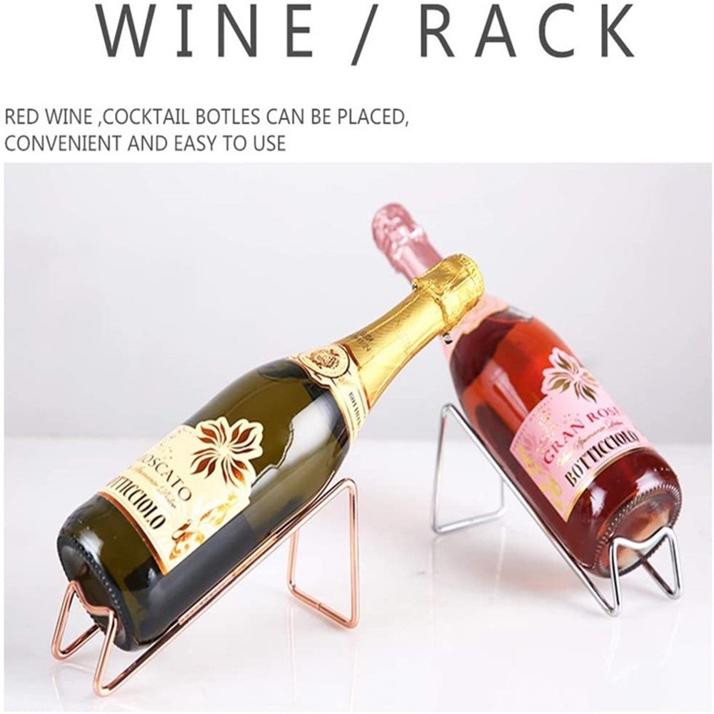 Rak Botol Wine Besi Minimalis Holder Anggur Dekorasi Ruang Tamu Meja Makan Mewah Elegan 18cm