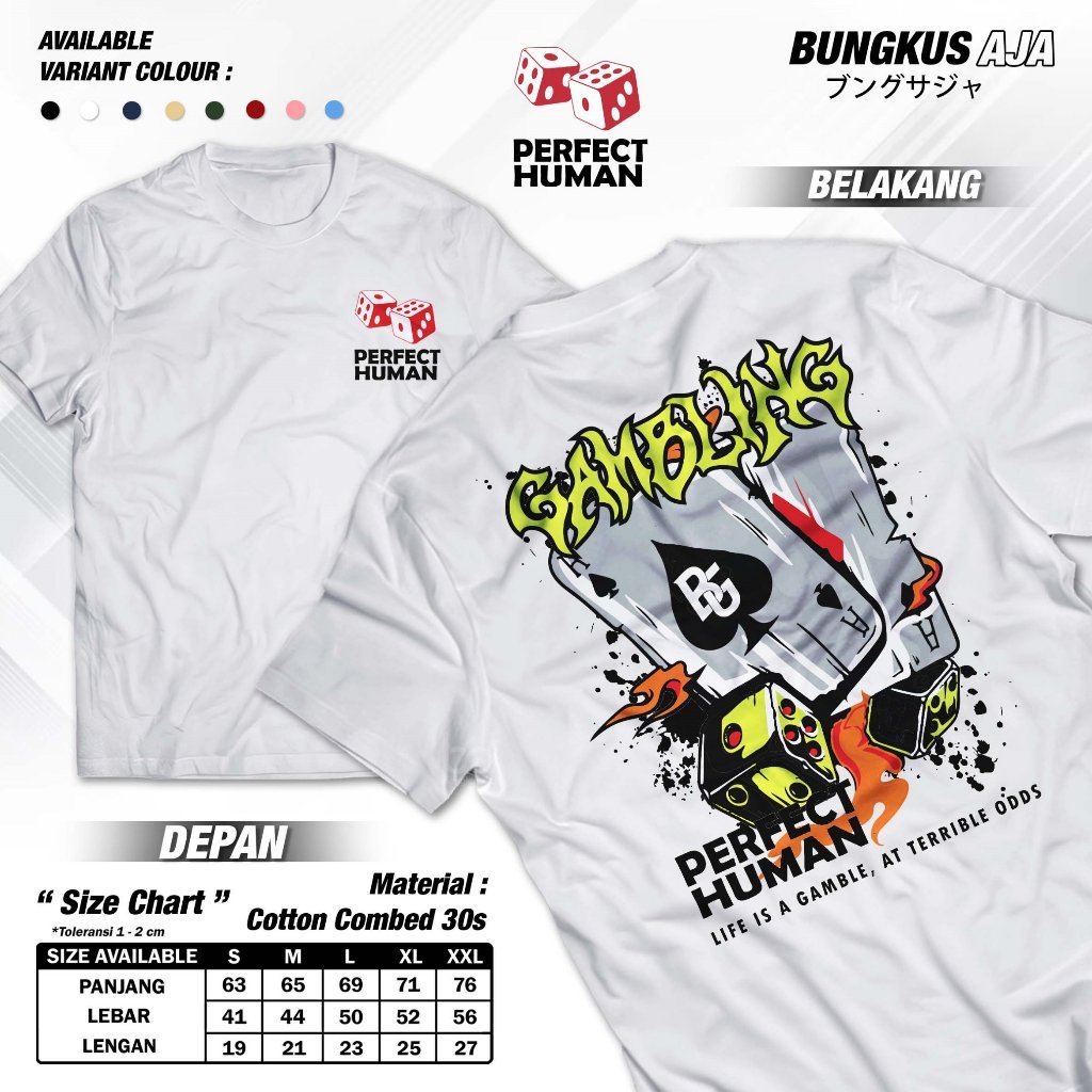 Kaos Skyzo Babygang BG Gambling Perfect Human Racing Motor Baju Distro Cotton Combed 30s Bungkusaja 
