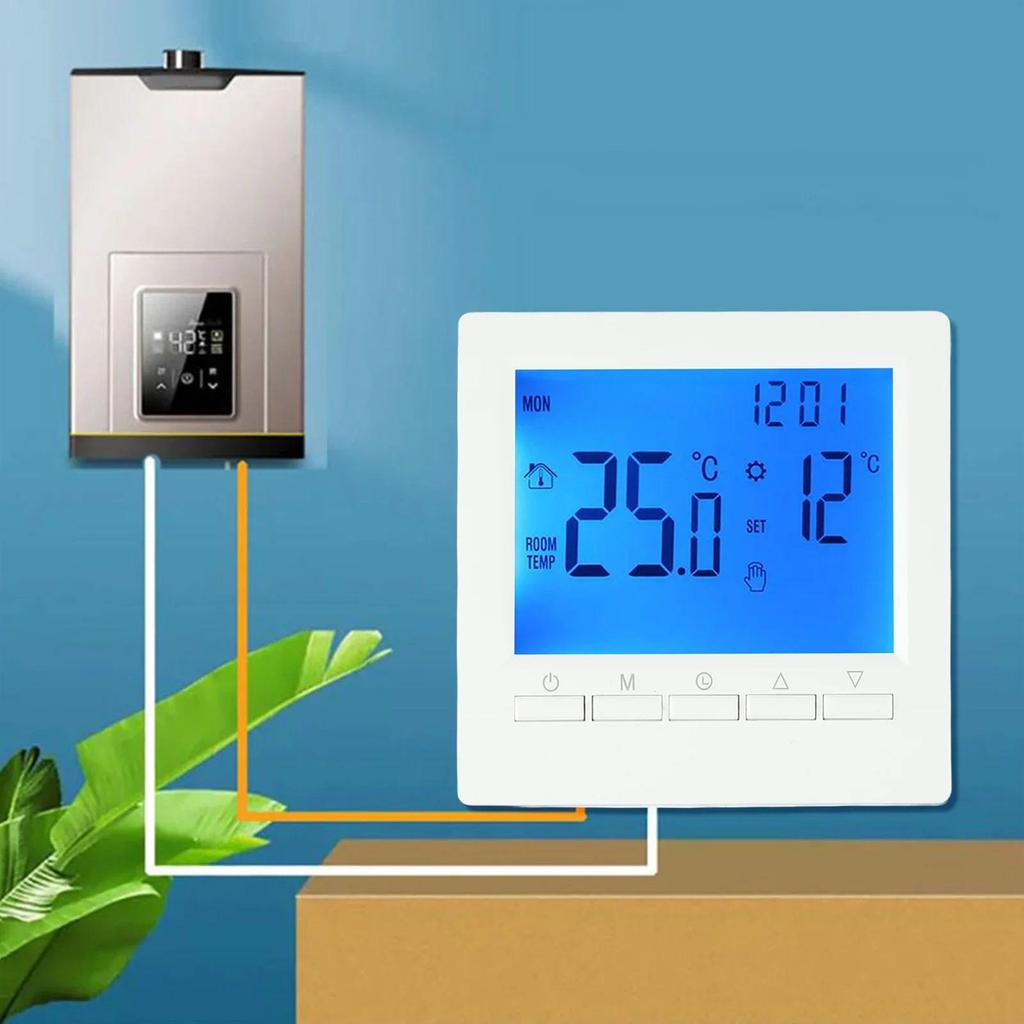 gital Gas Boiler Thermostat 3A Weekly Programmable Room Temperature Controller LCD Room Heating For 