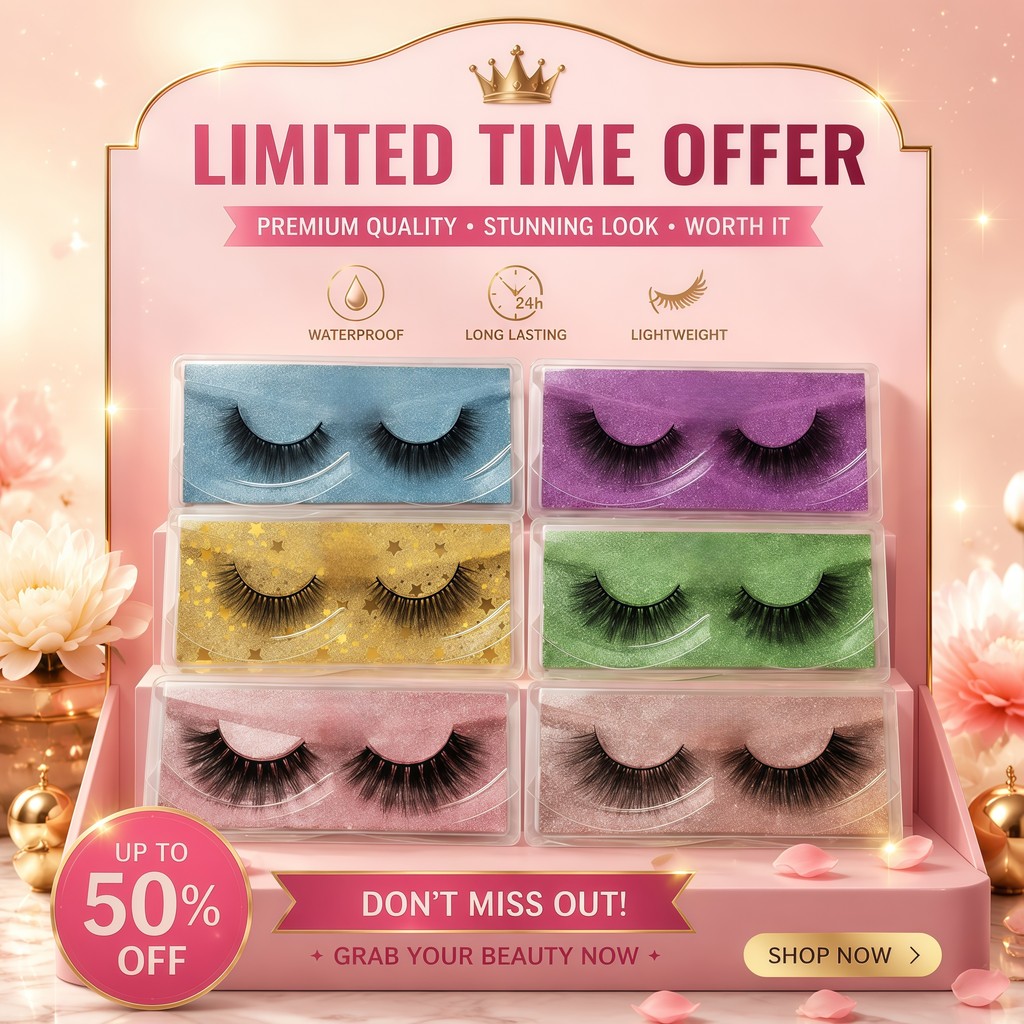 EYELASHES - 6D Extra Volume Curl Long Natural Look Soft Synthetic False Eyelashes