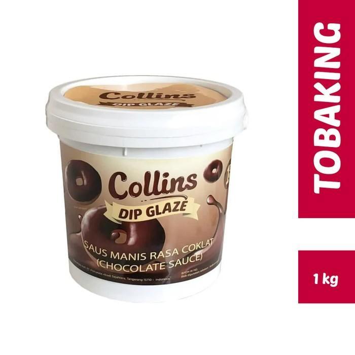 Collins Dip Glaze 1 kg Selai Coklat Topping Kue Donut Pisang - Coklat