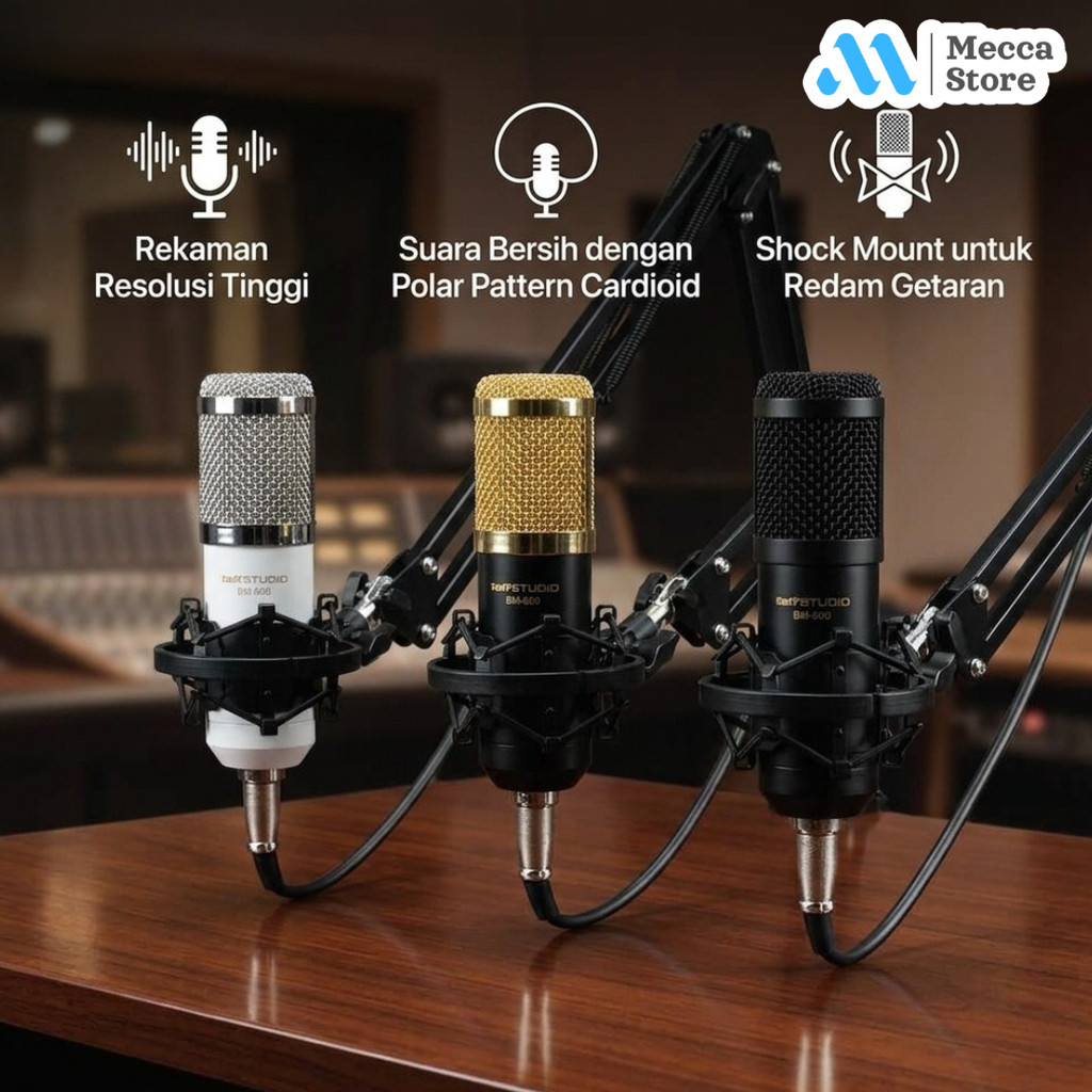Mikrofon Kondenser XLR Condenser Microphone with Holder