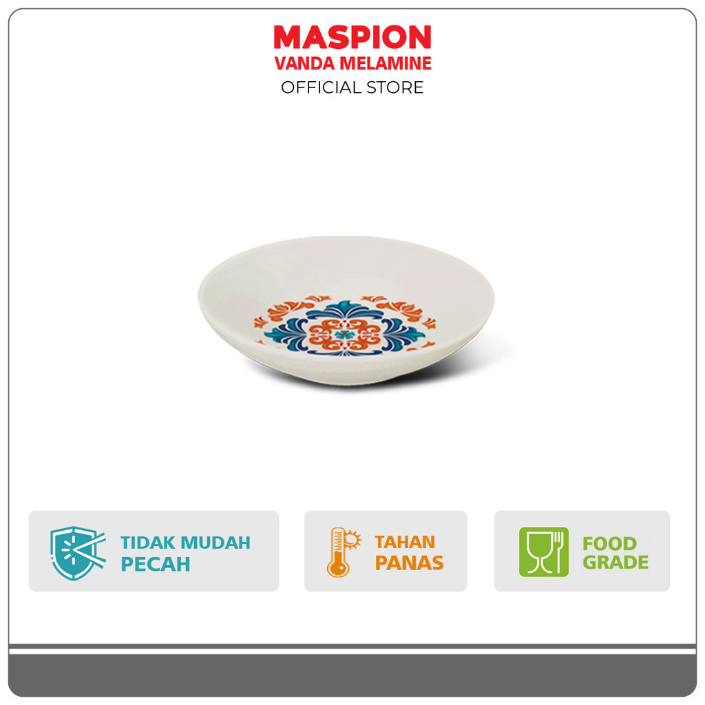 Maspion Vanda Melamin Lepek Kecap 4 Inch Turkish Blue