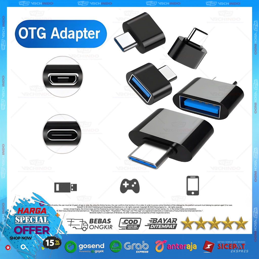 Adapter OTG USB Type C V8 / OTG Converter Type C V8 | Android OTG Data Transfer Cepat & Stabil 