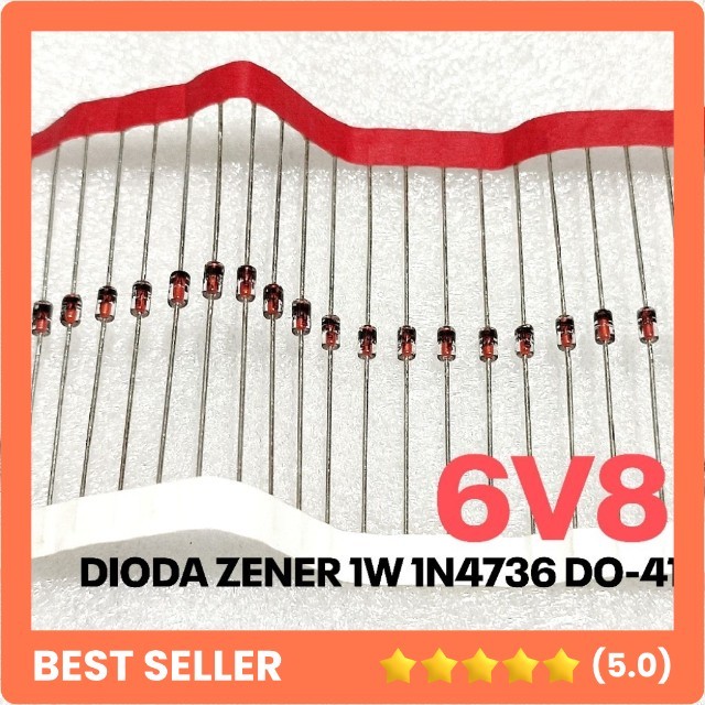 DIODA ZENER 1W 1WATT 6V8 6.8V 6.8 V DIODE 1N4736 1N 4736 IN4736 IN 4736 DO-41 ST
