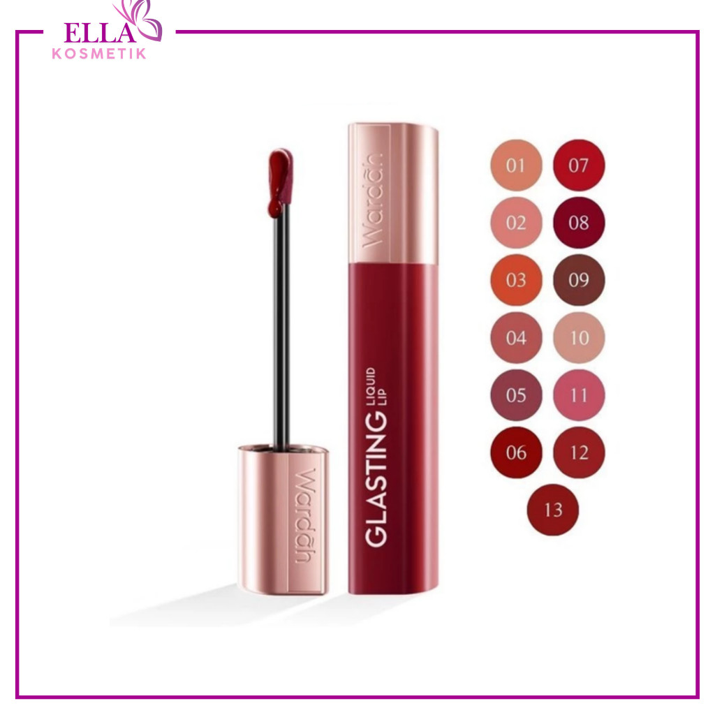 WARDAH NEW Glasting Liquid LipWARDAH - Warna Bibir Berpigmen Tinggi, Ringan, Tidak Lengket, Lip Glos