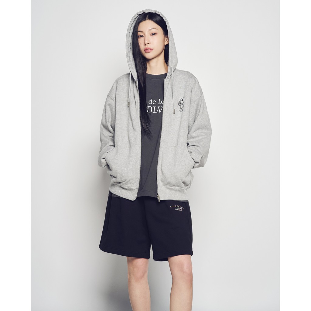 ADLV Basic AC Bear Hoodie Zip Up Melange - Jaket Resleting Classic Fit Unisex acme de la vie