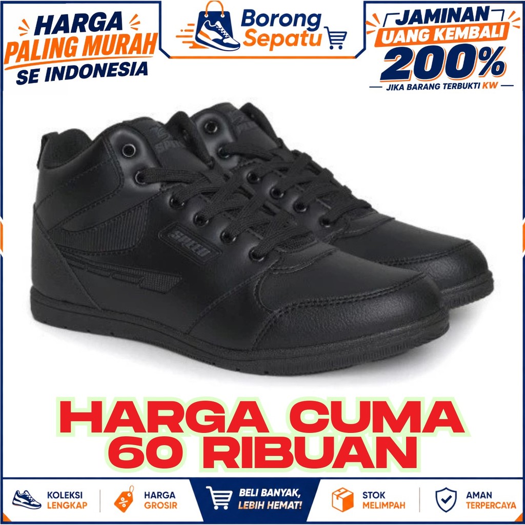 Promo Sepatu Sekolah Hitam Speed Hammer - Size 37-42