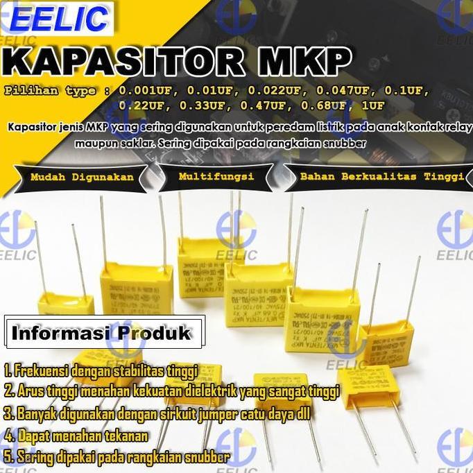CTR-MKP ISI 1PCS MKP 0.001UF 0.01UF 0.022UF 0.047UF 0.1UF 0.22UF 0.33UF 0.47UF 0.68UF 1UF Isi 1PCS K