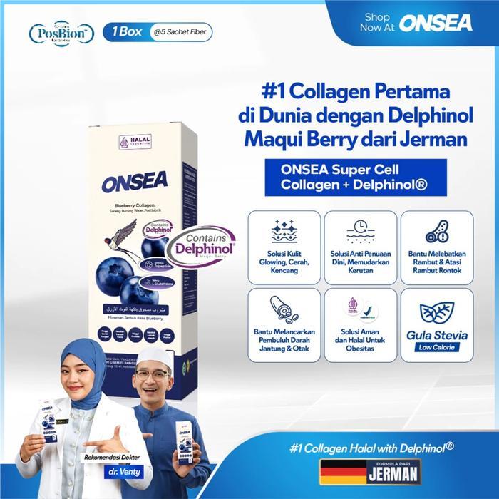 ONSEA SUPER CELL COLLAGEN + DELPHINOL | Formulasi dari Jerman  – Minuman Kolagen + Glutathione + Wal