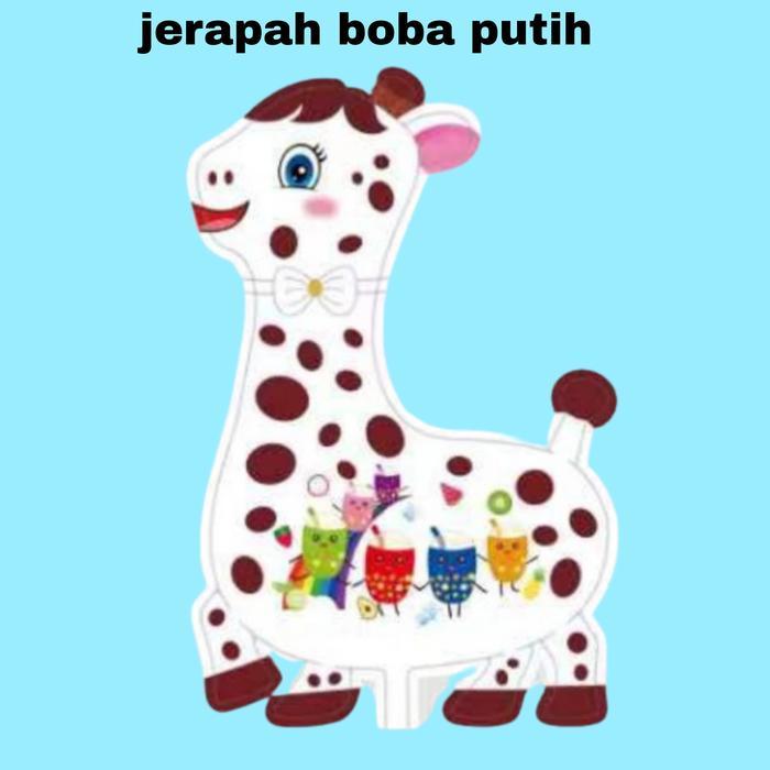 JERAPAH 1 Pack (BALON GAS/FOIL/TERBANG/KARAKTER ) JERAPAH BOBA - Putih