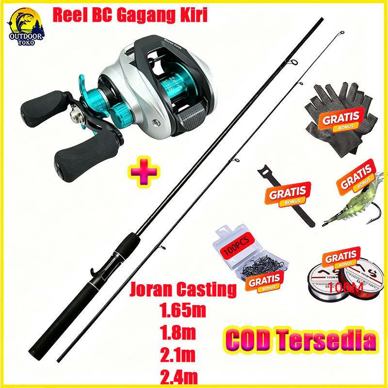 Set Pancing Casting Zorro Zeus Lengkap Joran Casting Carbon Ringan Reel Baitcasting Magnetik Anti Ku