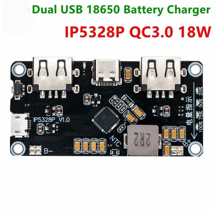 IP5328P Module Powerbank Quick Charge 2 USB Fast Charging Qualcomm QC3 Charger