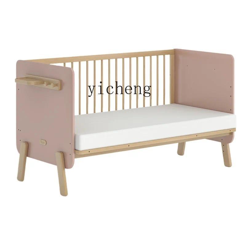 ZZ  Splicing Bed Children's Seamless Bedside Bed Widened Crib Adjustable High Guardrail Bed