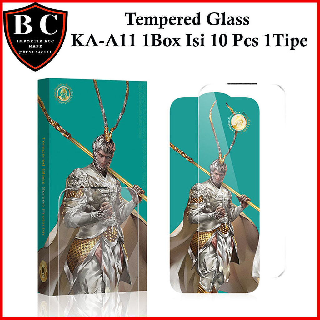 1BOX ISI 10PCS KA-A11 TEMPERED GLASS CLEAR MONKEY KING FOR SAMSUNG S20 FE S10 LITE NOTE 10 LITE