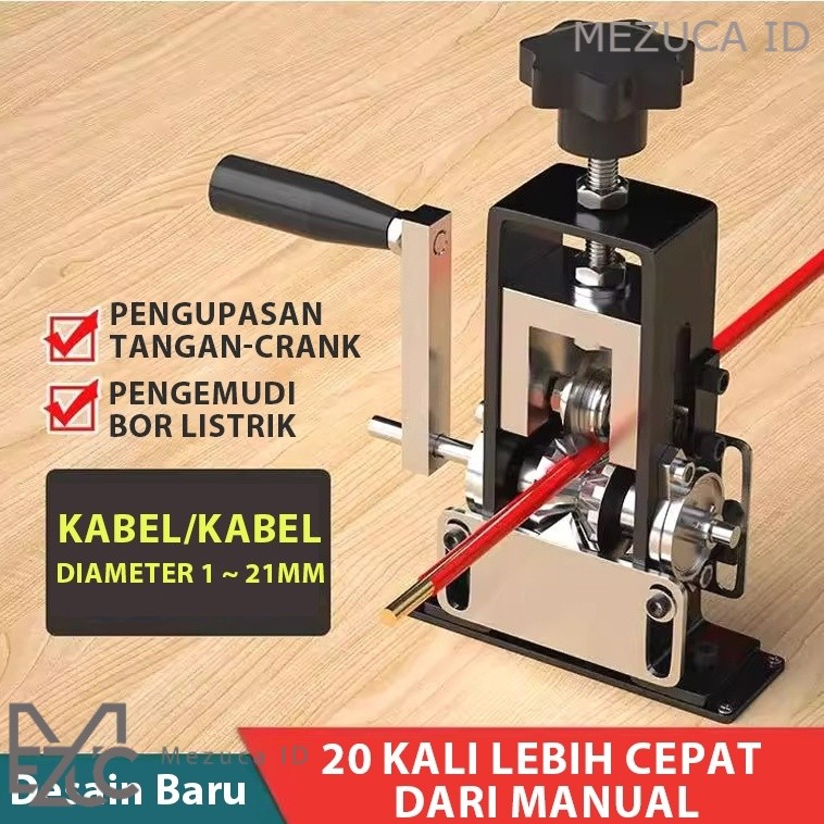 Stripper Kawat Bekas Tembaga Kecil Pengupas Kabel Engkol Tangan Bor Listrik Dual Mode Presisi Tinggi