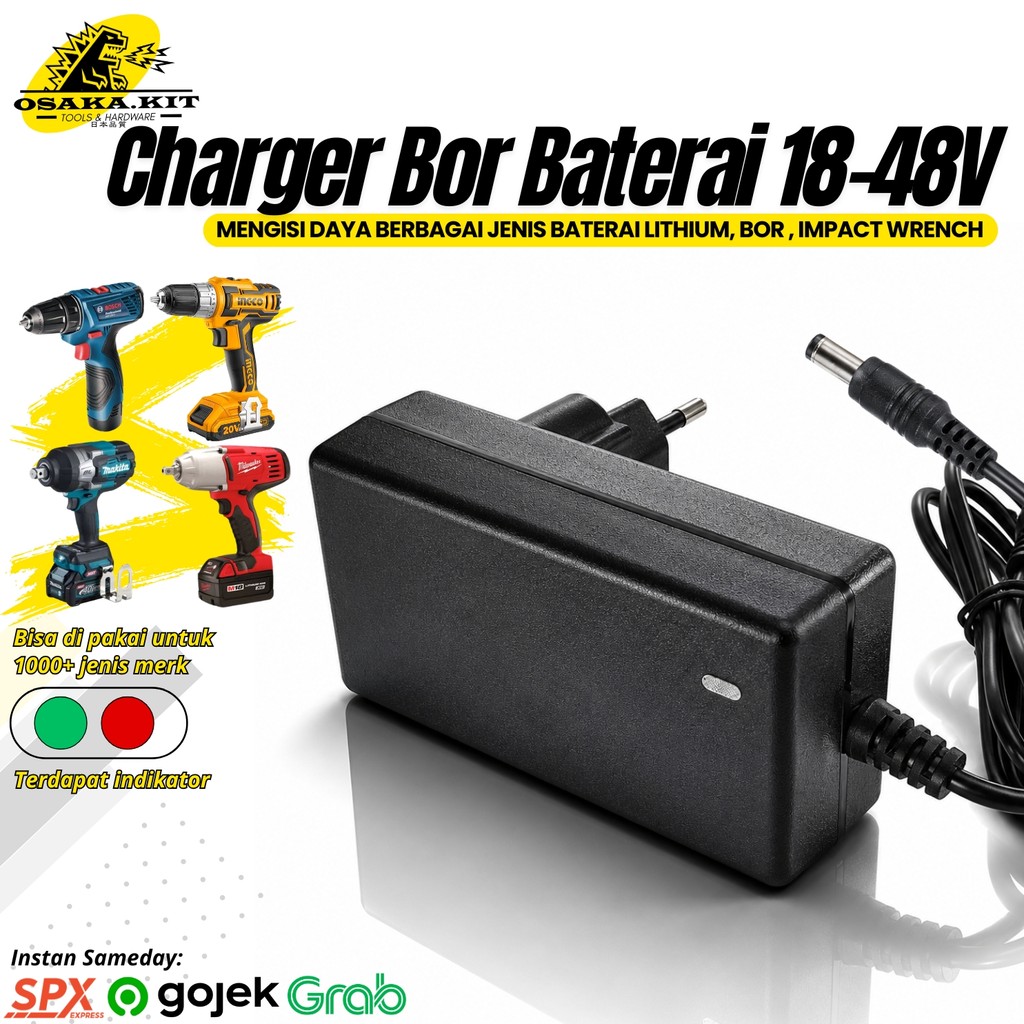 Charger Mesin Bor 48v Pengisi Daya Eletrik Bor Impact Charger Bor 36v 48v