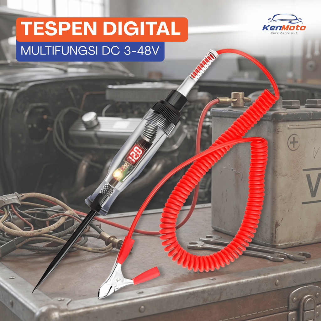 Tespen Listrik Tespen Digital ac/dc Multifungsi Tespen Deteksi Arus Listrik Mobil Motor 3V - 48V