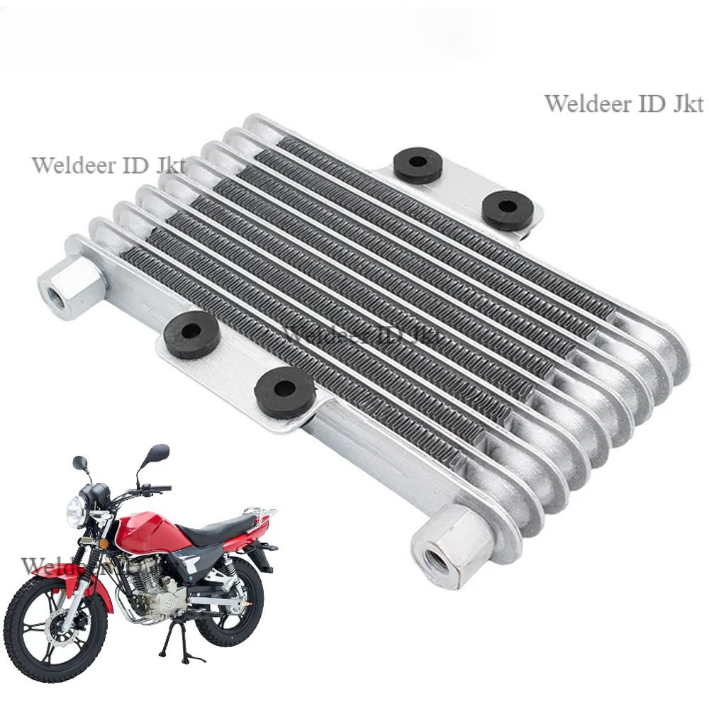 Radiator Pendingin Oli Mesin Sepeda Motor Aluminium Kapasitas 125ml Untuk Mesin 125cc Hingga 250cc
