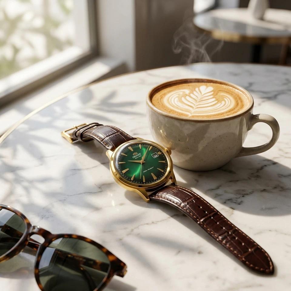 Jam Tangan Otomatis Vintage ORIENT 21 Jewels Single Date Luminous Dial Tali Kulit Sapi Tahan Air Jam
