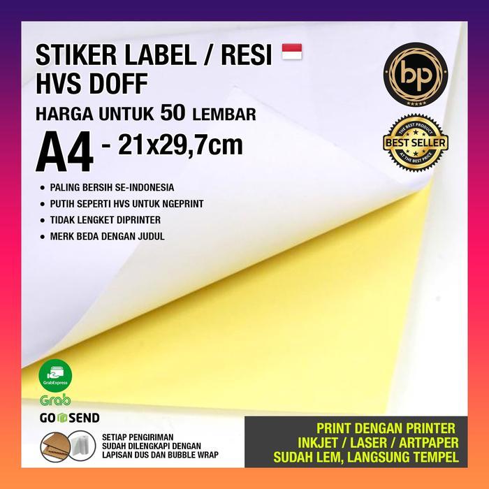Kertas Stiker Sticker HVS A4 Doft Doff Putih Polos High Quality LINTEC - Lintec Gading