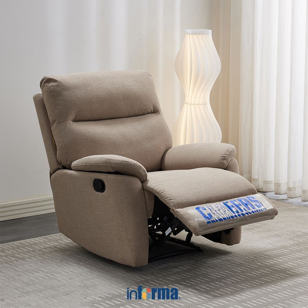 Informa Cheers Mondi Sofa Recliner Fabric 1 Seater Kursi Santai Sofa Ruang Tamu Reclining Sofa Kursi