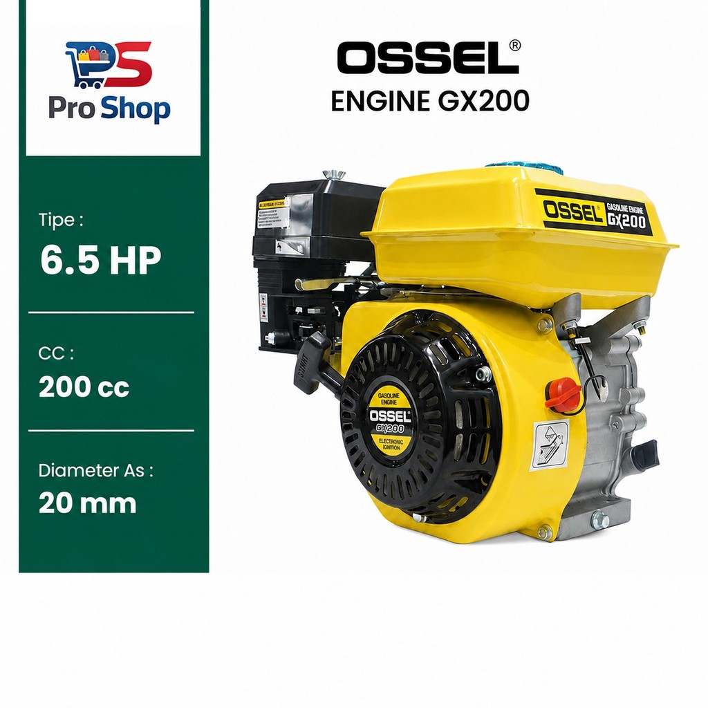 OSSEL Mesin Penggerak Bensin 6.5PK Gasoline Engine Diesel GX200 ECO OSSEL