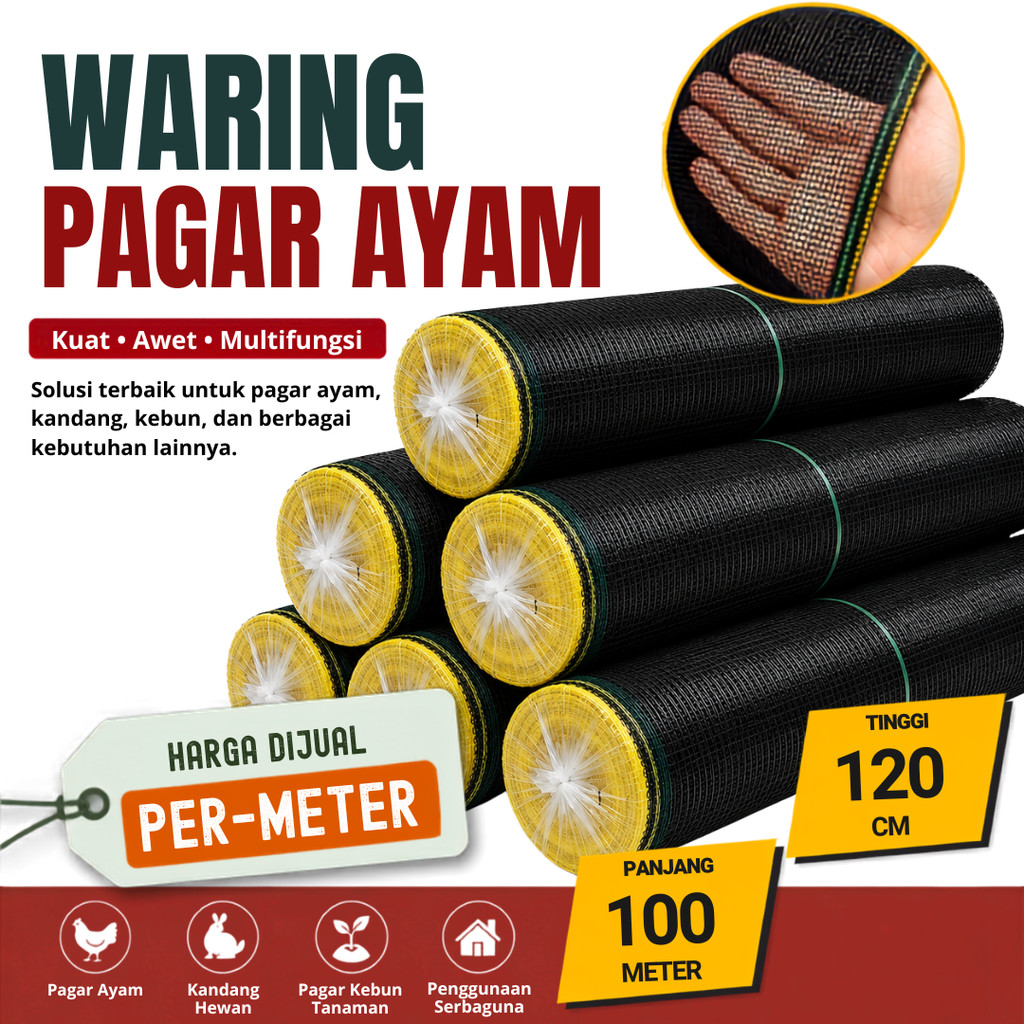 Waring Ayam Ecer / Waring Pagar Ayam Panjang 100 Meter Harga Permeter / Waring Murah Eceran