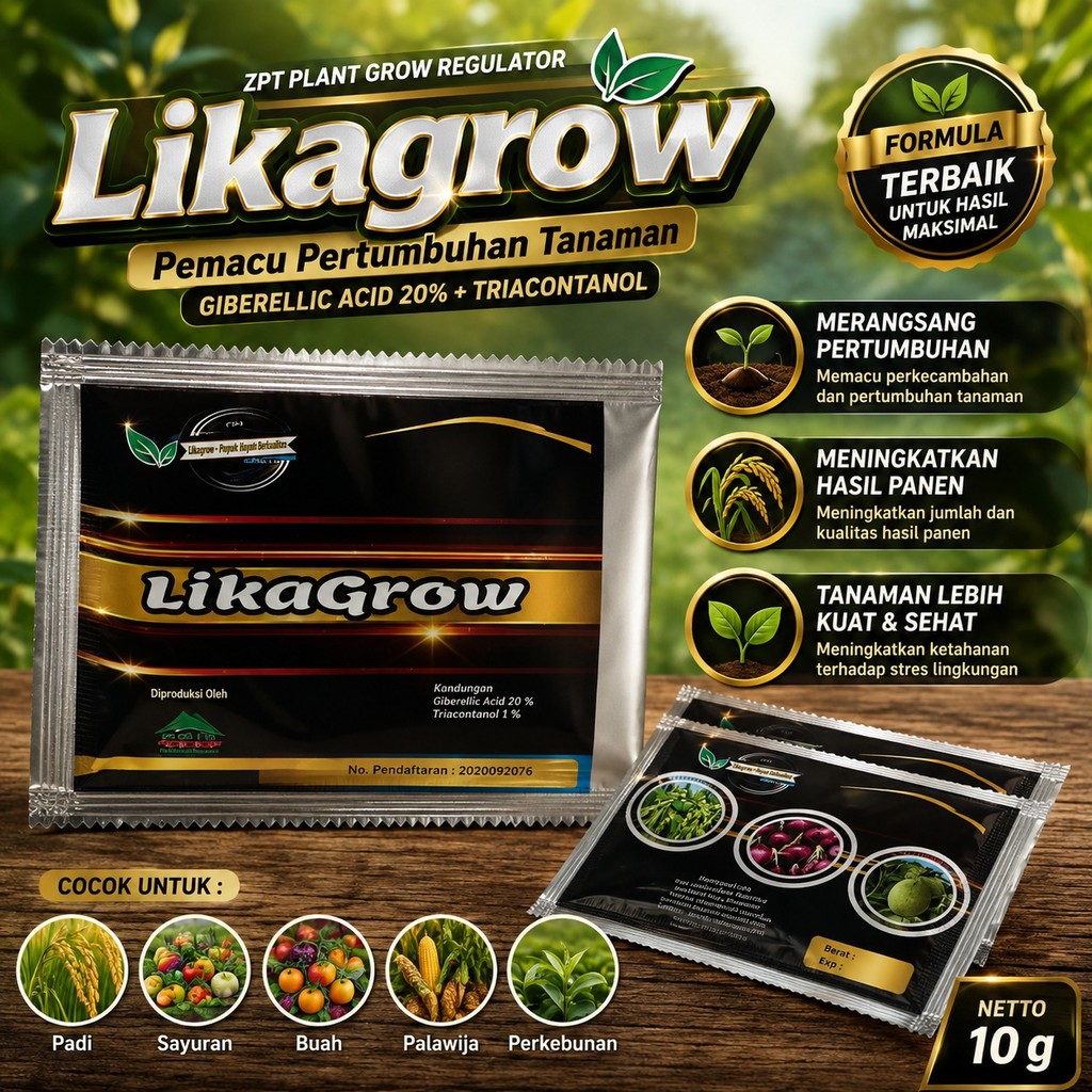LIKAGROW zpt plant grow regulator zpt giberelic acid 20% triacontanol pemacu pertumbuhan tanaman