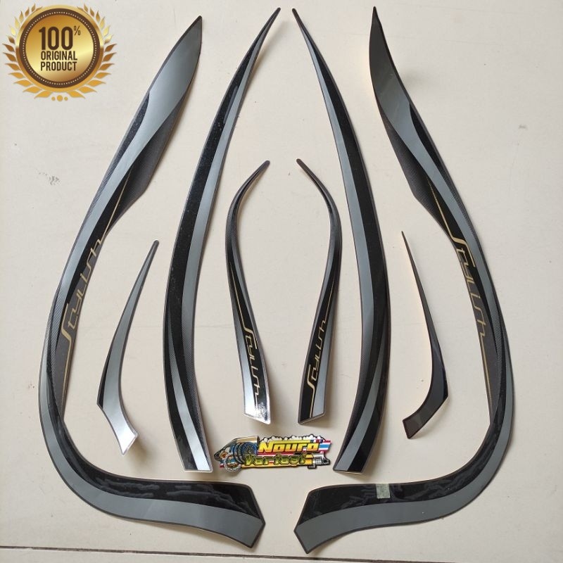 stiker striping motor honda scoopy 2022 prestige stylish brown matte list body standar kualitas orig