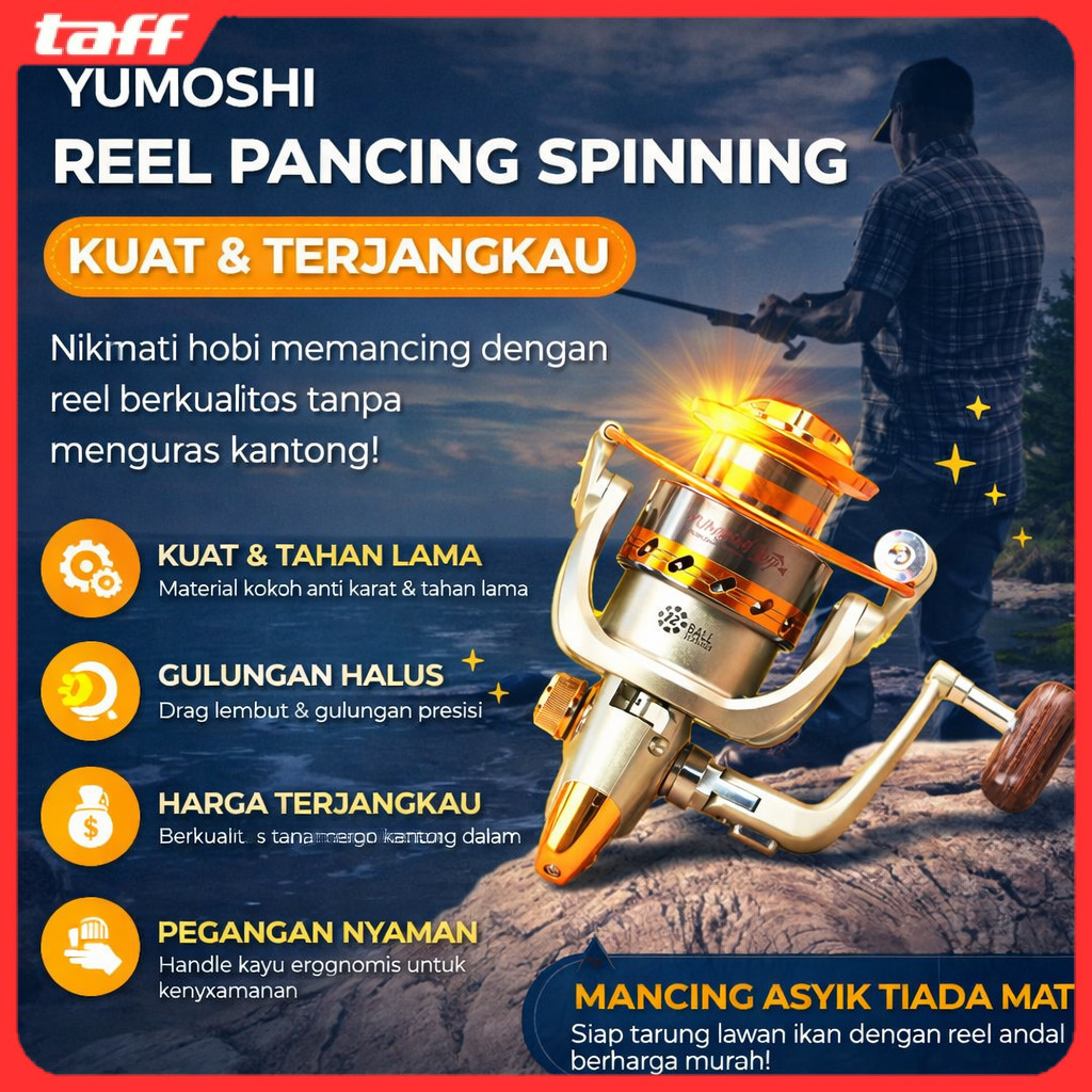 YUMOSHI REELSKING Reel Pancing Spinning Fishing Reel 4.1:1 9000 - EF9000