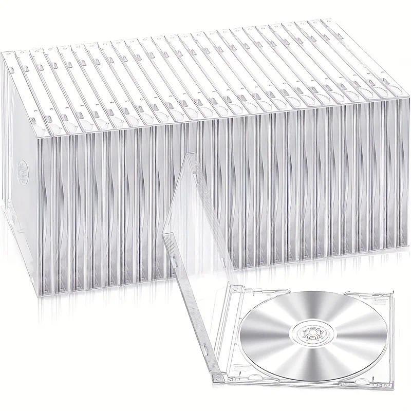 15pcs Premium CD/DVD Acrylic Case 10.4Mm Standard Single Clear CD Jewel Case with Assembled Tray Fan