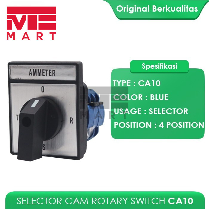 SELECTOR SWITCH AMPERE CA10 4 POSISI / ROTARY SWITCH AMPERE INSCOM