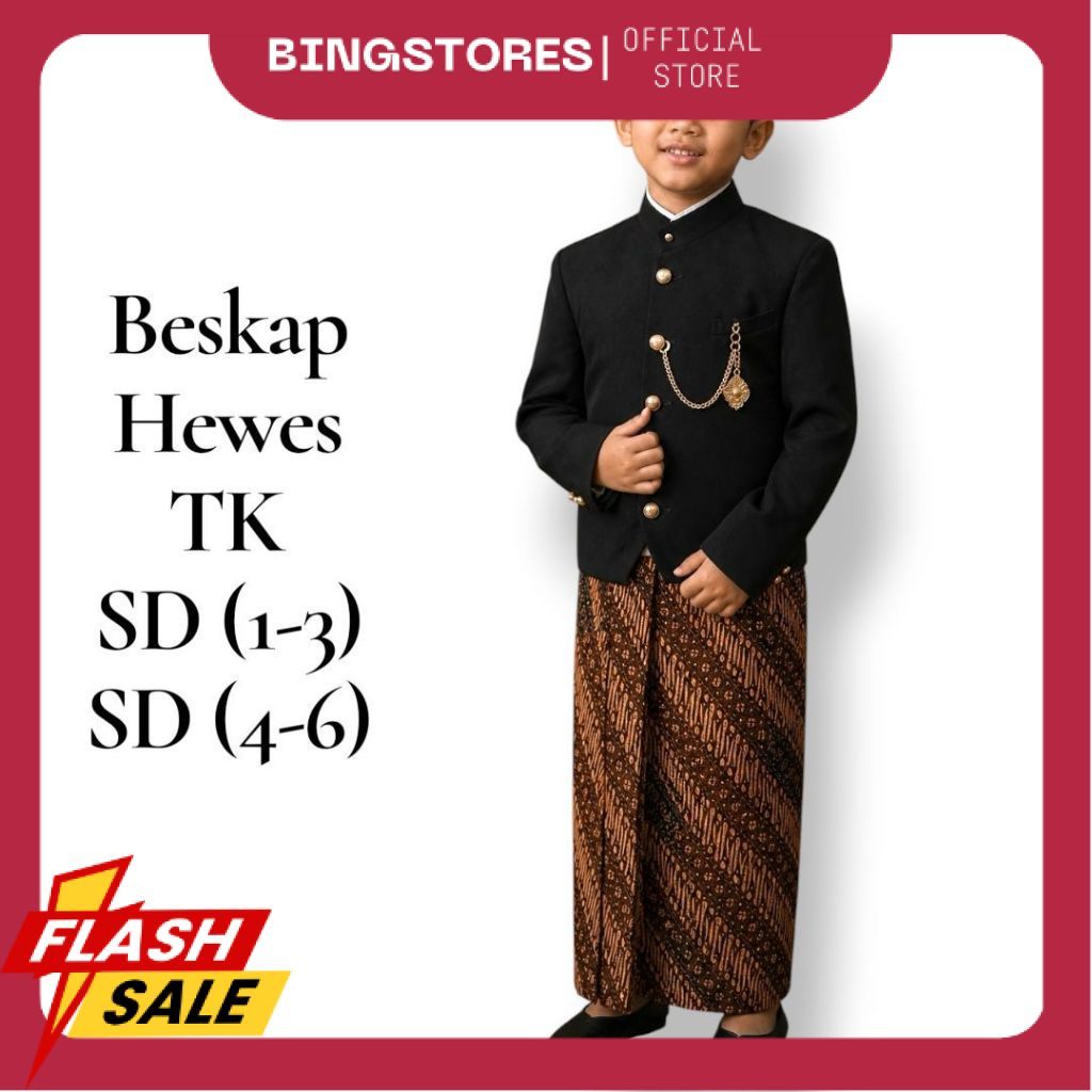 Setelan Beskap Anak Hewes Basofi TK SD SMP GSS