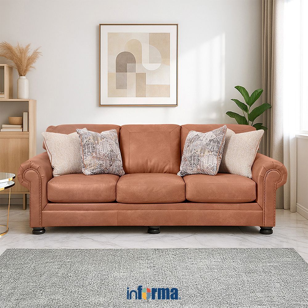 Informa Ashley Carianna Sofa 3 Seater - Cokelat Sofa Ruang Tamu Sofa Minimalis Kursi Sofa Kursi Ruan
