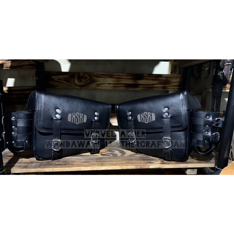 yanaha xsr 155 , xsr 155 , tas motor xsr , tas samping xsr , tas motor custom , tas kulit , tas moto