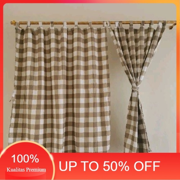 Beli 2 Lebih Murah Tirai Gorden Jendela Pendek 120 x 120 - Gorden Jendela Kamar Ruang Tamu Kelas Sek