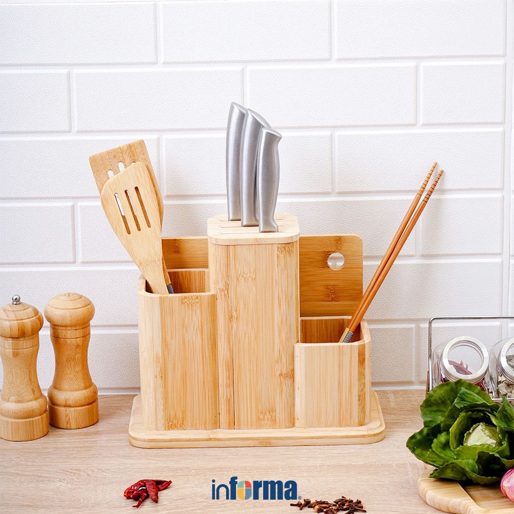 Informa Cooking Color Midori Tempat Alat Makan Wadah Tempat Sendok Garpu Cutlery Holder Food Grade O