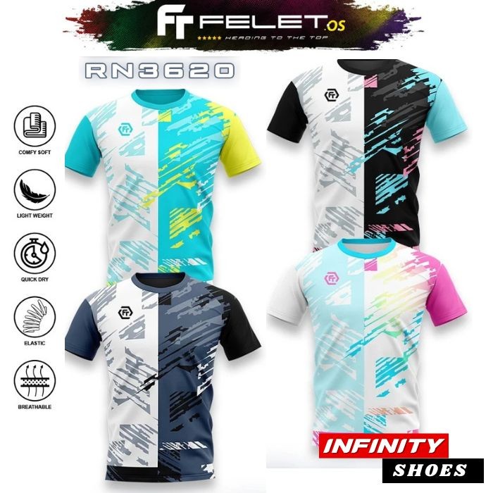 FELET RN 3620 Graphic Badminton Tshirt - Kaos Badminton Original Felet